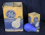Vintage Light Bulbs Blue Coated 60W A21/B 120 Volt Orig Package Store Stock. Fixed Price $39.99.