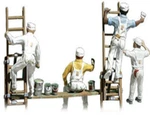 New Woodland Ho Scale Painters Train Figures A1890. Fixed Price $20.48.