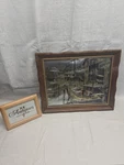 Lionel Barrymore Gold Foil Print "water Front" With Vintage Frame. Fixed Price $50.00.