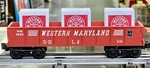 K-line K-5626 Western Maryland Wm Red Gondola #5626 W/3 Crates Gauge Train. Fixed Price $19.67.