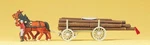 Preiser 30465 Scale Horse-drawn Wagon Log W/driver & Load. Fixed Price $46.99.