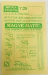 Microtrains 00130013 MT-10 Medium 't' Shank Couplers With Adaptors (1129). Fixed Price $109.90.