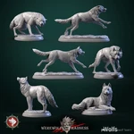 Wolf Pack, Wild Beasts 32MM Scale Unpainted Miniature For Ttrpgs. Fixed Price $38.00.