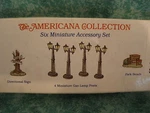 The American Collection Six Miniature Accessory Set #AH50 Liberty Falls 1995 Iob. Fixed Price $11.95.