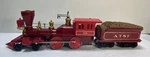 Vtg Lionel Engine 8005 Atsf & Tender Used Loose Red W/ Transformer 1:48 Read. Fixed Price $120.00.