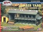 Atlas Lumber Yard & Office Kit - Ho Scale Model Railroad Building #750. Fixed Price $21.02.