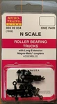 Scale Micro Trains 003 02 034 Roller Bearing Trucks W/long Couplers 1032. Fixed Price $10.00.
