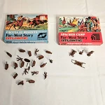 Vintage Atlantic Far West Story Ho Scale 1/72 Figures Apache Camp Caccia Bisonte. Fixed Price $50.00.