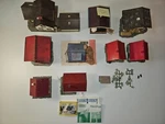 Vintage German Scale Lot Of 11 Model Houses/stands. Fixed Price $44.99.