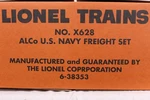Lionel 6-38353 Promotional Navy Freight Set No. X-628 Brand New!. Fixed Price $749.99.