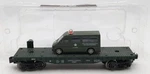 Menards 279-3449 Gauge Army Flatcar With Military Van #4032 Ex/box. Fixed Price $18.79.
