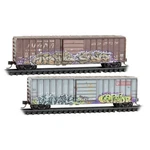 Micro Trains 983 05 091 50' Rib-side Single-door Boxcar No Roofwalk 2-PACK. Fixed Price $64.95.