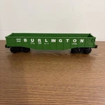 Lionel Gauge Burlington Cb&q 9140 Plastic Green Gondola Freight Car. Fixed Price $18.00.