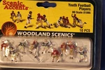 Woodland Scenics - Youth Football Players (10 Pcs.) Ho Scale A1895. Fixed Price $25.00.