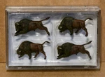 Preiser Four Buffalos Figures (various Poses) Ho 1/87 Scale 20391 New. Fixed Price $31.95.