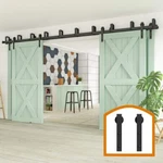 9FT-20FT Bypass Sliding Barn Hardware Kit For 4 Doors Closet Track Roller. Fixed Price $358.65.