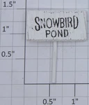 K-line K42423-7 "snowbird Pond" Skating Wooden Sign. Fixed Price $5.00.