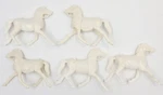Acme 0108-06 Vintage Plastic White Standing Horses (bag Of 5). Fixed Price $10.00.