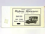Jordan Products Highway Miniatures HO"1925 Ford Mail Truck" Plastic Kit #360-215. Fixed Price $24.24.
