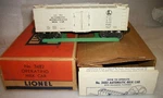 Lionel Postwar 3482 Operating Milk Car W3472 Right Exc+ Orig Box, Platform, Inst. Fixed Price $95.00.