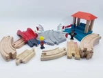 Lot Of 13 Vintage Thomas & Friends Wooden Railway Pieces, Figures, Tracks. Fixed Price $24.95.