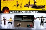 Woodland Scenics HO=1/87 Accents Figures/people Set Family FISHING-BOAT-DOCK-5. Fixed Price $21.98.