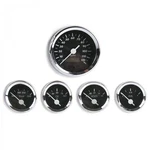 5 Gauge Set Sae American Classic Black, White Vintage Needles, Chrome Rings. Fixed Price $259.67.