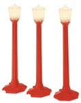 O-gauge Lionel Classic Street Lamps Red (set Of 3) (6-37151). Fixed Price $34.99.