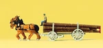 Log Wagon, Two Horses & Driver Gauge Figures Preiser 79477. Fixed Price $48.23.