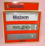 Lionel 6-12987 3-PACK Intermodal Containers -matson-japan Line-nyk New Box. Fixed Price $19.99.