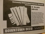 Downtown Deco DD53 Scale Extremely Deteriorated Concrete Sidewalks. Fixed Price $28.42.