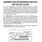 Micro Trains Scale Barber Roller-bearing Trucks 1 Pair 00302043. Fixed Price $8.90.