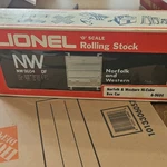 Lionel Gauge Norfolk & Western Hi-cube Box Car Black/white Metal 6-9604. Fixed Price $25.00.