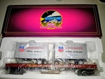 Mth Premier 3-RAIL #57256 Up Union Pacific Flatcar W/2 20' Trailers 20-98107. Fixed Price $50.00.