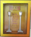 Rail King Mth Trains #35 Aluminum Metal Street 2 Lamp Post Set Item #1059. Fixed Price $29.95.