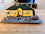 Bachmann 45807 Scale Fairfield School House And Playground With Added People. Fixed Price $10.00.