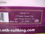 Mth Premier / Santa Fe Ft Aba Set 3-RAIL O-gauge Item 20-2565-1 New. Fixed Price $600.00.