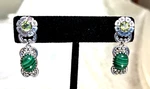 American West Ss Desert Bloom Dangle Earrings, Peridot & Malachite (M5110-62). Fixed Price $189.30.