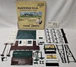 1952 Plasticville Toy Train Unit TA-2 Station Platform Signal Bridge Billboards. Fixed Price $60.00.