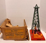 Vintage Postwar Lionel #455 Oil Derrick/pumper Works But Needs Part W/ Rough Box. Fixed Price $55.00.