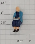 Acme 0823-21 Gauge Elderly Female Sitting Passenger Blue Outfit (10). Fixed Price $30.00.