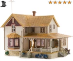 Woodland Scenics Scale Built & Ready Corner Porch House With Led's BR5046. Fixed Price $88.54.