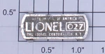 Lionel 2036M-111 O27 Gauge Collector Pickup Shoe Nameplate (10). Fixed Price $20.00.