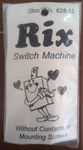 Rix Twin Coil Switch Machine No Contacts Or Mounting Screws #628-15 New. Fixed Price $7.95.