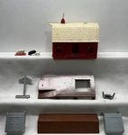 Vintage 1950'S Plasticville Barn Kit #BN-1 Gauge With Weather Vane & Station. Fixed Price $17.10.