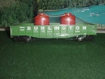 Lionel Scale Burlington Gondola W/ Container Load Item 6-9140. Fixed Price $10.00.
