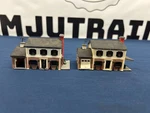 Bachmann Scale 2 Story Colonial House Building White, Maroon & Black 45813. Fixed Price $14.99.