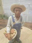 Home Interiors Porcelain 1472 10 African American Farmer Country Harvest Bisque. Fixed Price $17.60.
