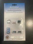 Bachmann 42209 Ho City Park Assortment Mailbox, Benches, Fire Hydrant, Booth. Fixed Price $14.95.