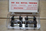 Vintage Walthers Pair Of All Metal Trucks, # 933-818 Caboose. Fixed Price $20.00.